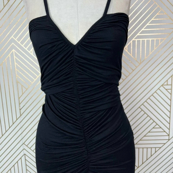 Rachel Pally Black‎ Ruched Shirred Bodycon Tank Dress Size Small - Picture 5 of 13